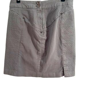 Anthropologie Leifsdottir Alicante Denim Gray Quilted Mini Skirt Size 8